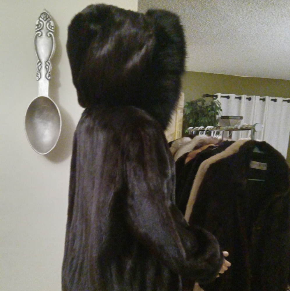 Hooded Mink bomber jacket